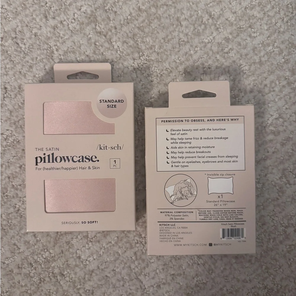 Kitsch Blush Pink Satin Pillowcase For Healthier/Happier Hair & Skin NIB